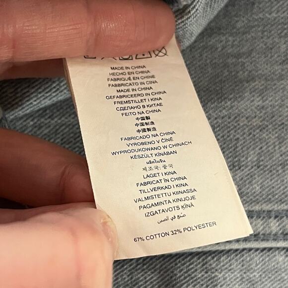 MICHAEL Michael Kors Frayed Neck Belted Seamed Denim dress sky haze wash - 8P - Picture 11 of 11